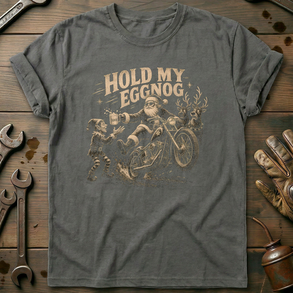 Hold my Eggnog Motorcycle T-Shirt AU product image 3