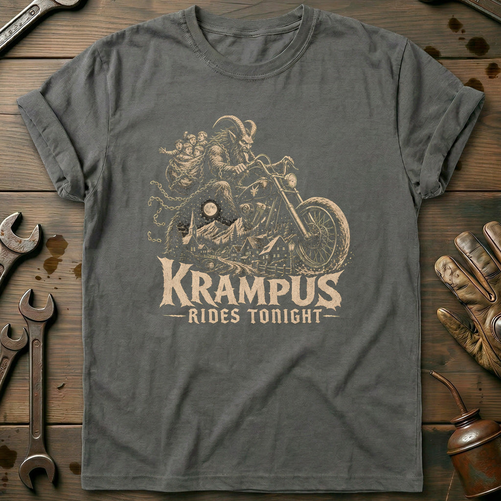 Krampus Rides Tonight Motorcycle T-Shirt AU product image 3