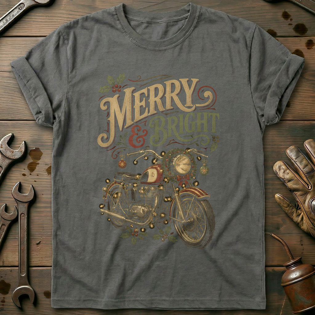 Merry and Bright Motorcycle T-Shirt EU product image 1