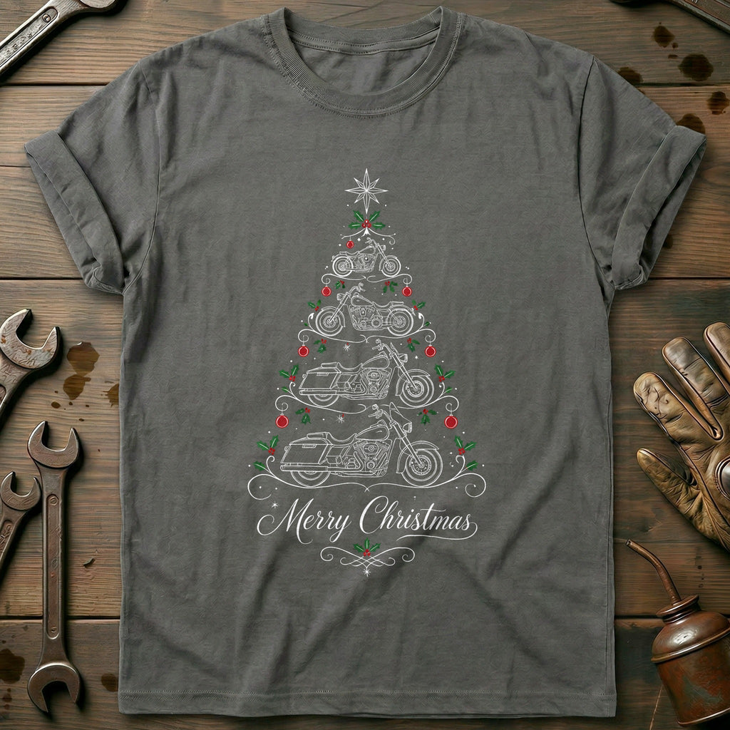 Merry Christmas Cruisers Tree Motorcycle T-Shirt AU product image 3