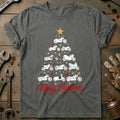 Merry Christmas Motorcycle Tree T-Shirt product image 1