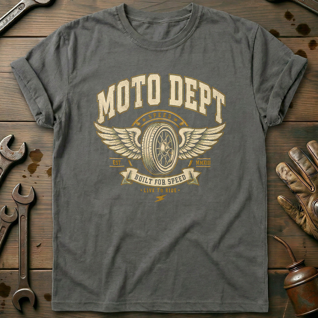Moto Dept Varsity Motorcycle T-Shirt US product image 4