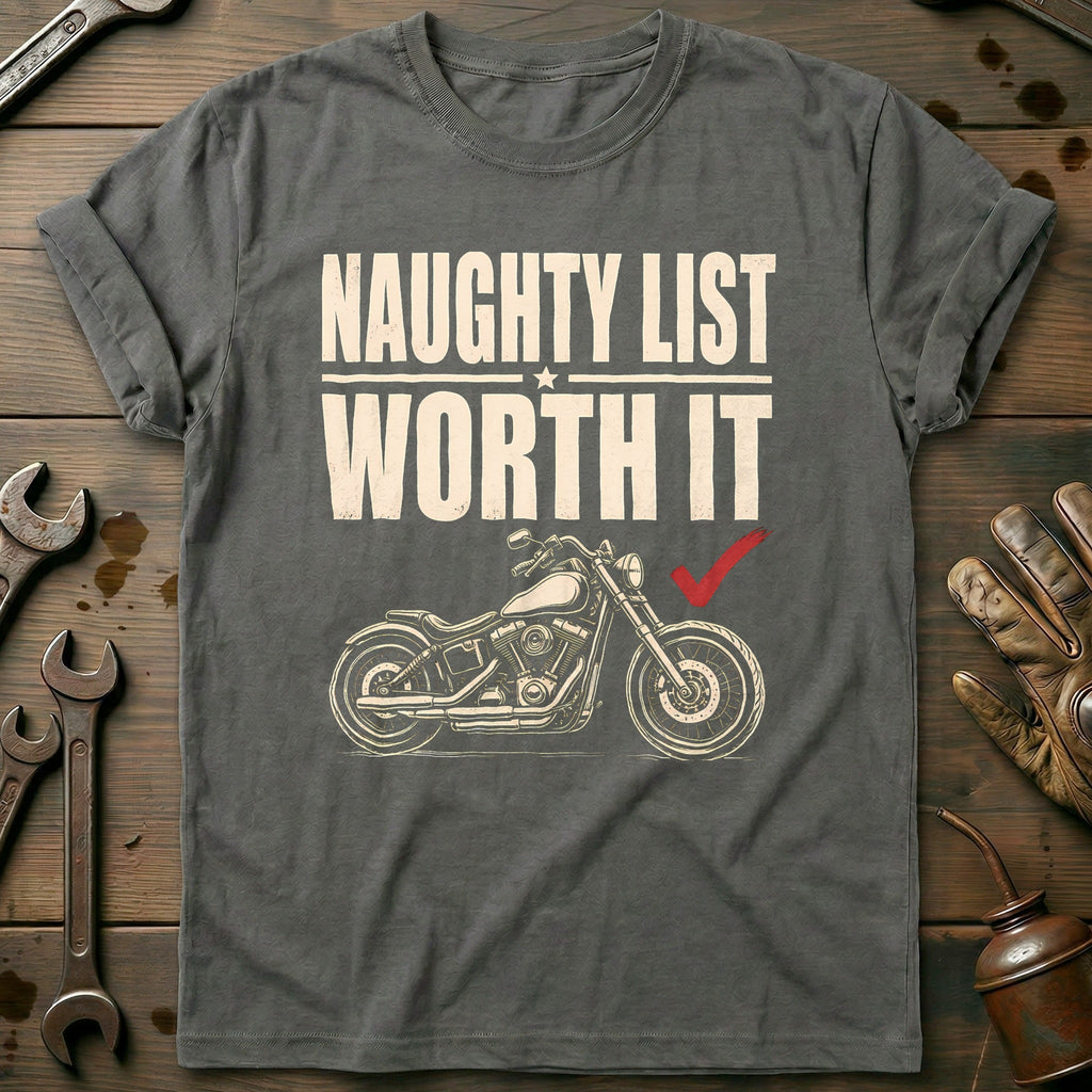 Naughty List Worth It Motorcycle T-Shirt EU product image 3