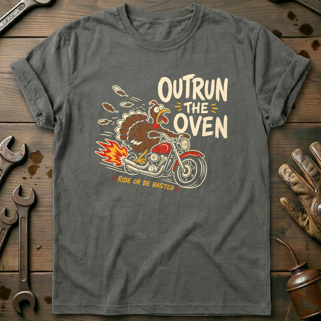 Outrun the Oven Ride or Be Basted Motorcycle T-Shirt US product image 3