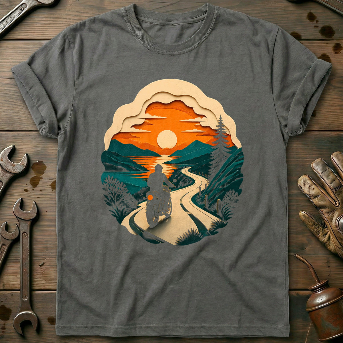 Papercut Rider Motorcycle T-Shirt product image 3