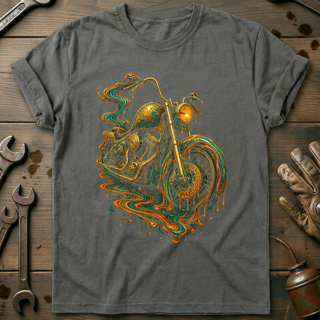 Psychedelic Melt Moto Motorcycle T-Shirt product image 3