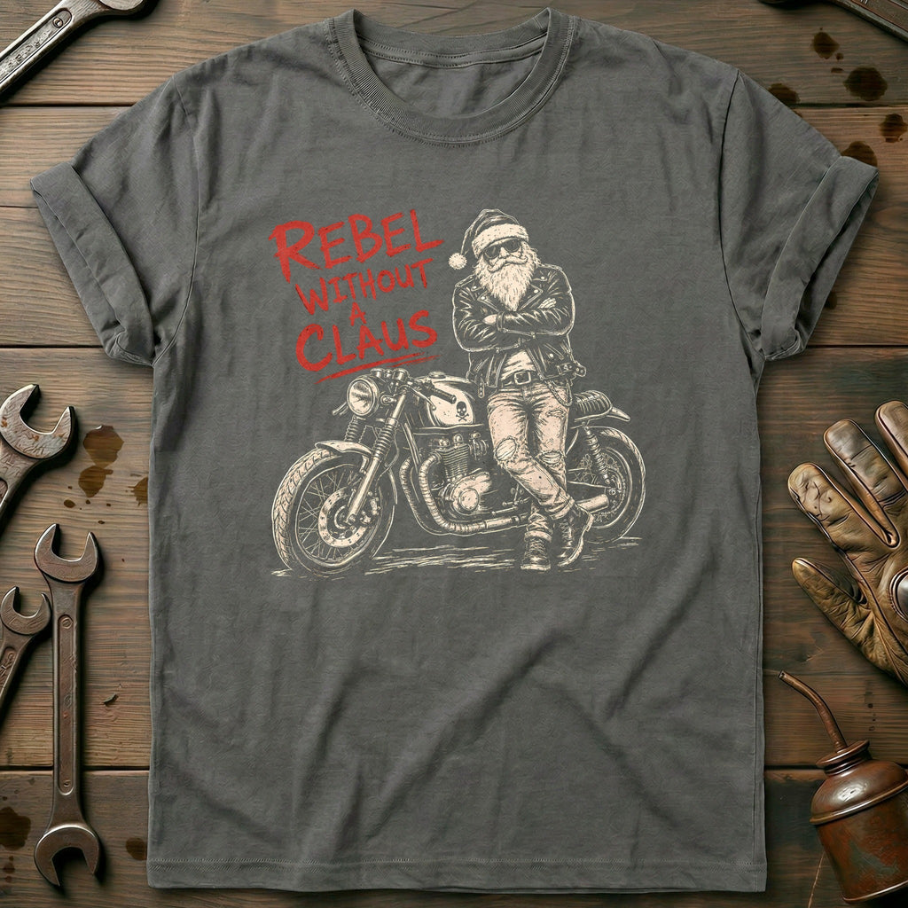 Rebel Without a Claus Motorcycle T-Shirt product image 3