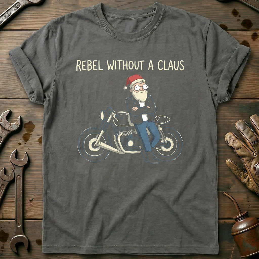 Rebel Without a Claus Motorcycle T-Shirt product image 3