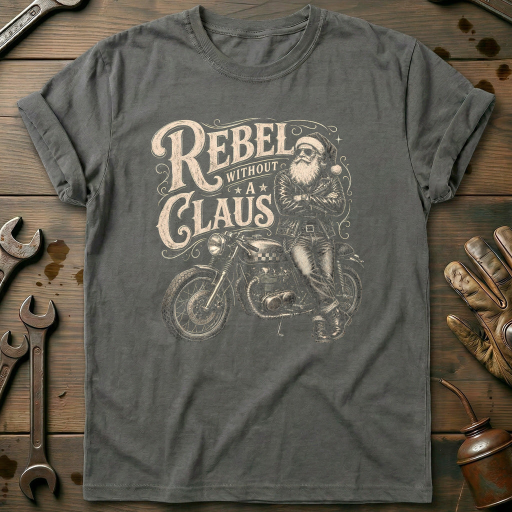 Rebel Without a Claus Motorcycle T-Shirt product image 4