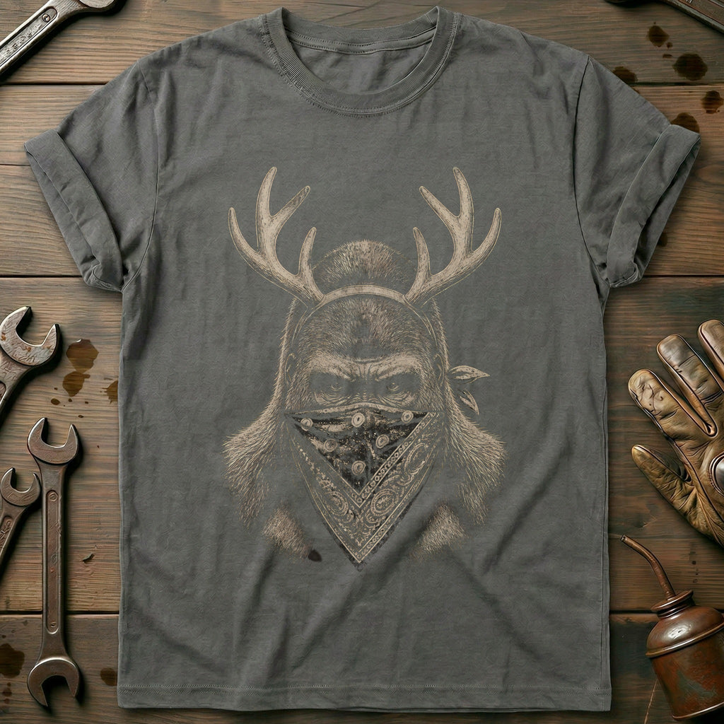 Reindeer Antlers Gorilla Bandana Motorcycle T-Shirt product image 3