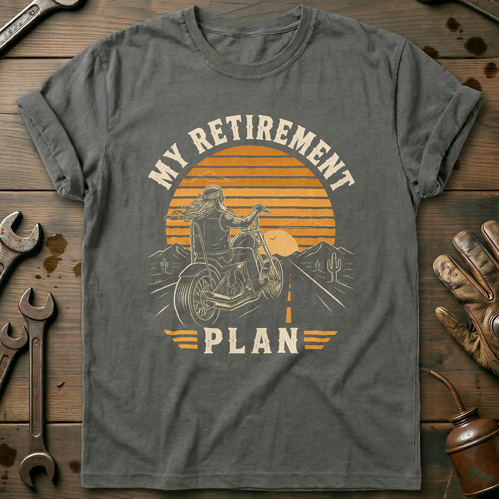 Retirement Plan Sunset Motorcycle T-Shirt GC product image 3