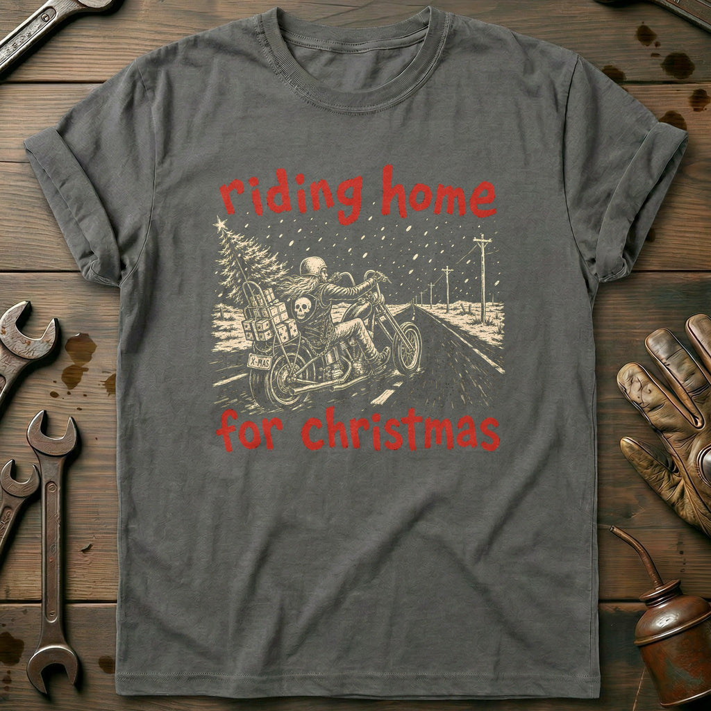 Riding Home for Christmas Motorcycle T-Shirt GC product image 3