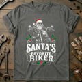 Santa's Favorite Biker Motorcycle T-Shirt EU product image 1