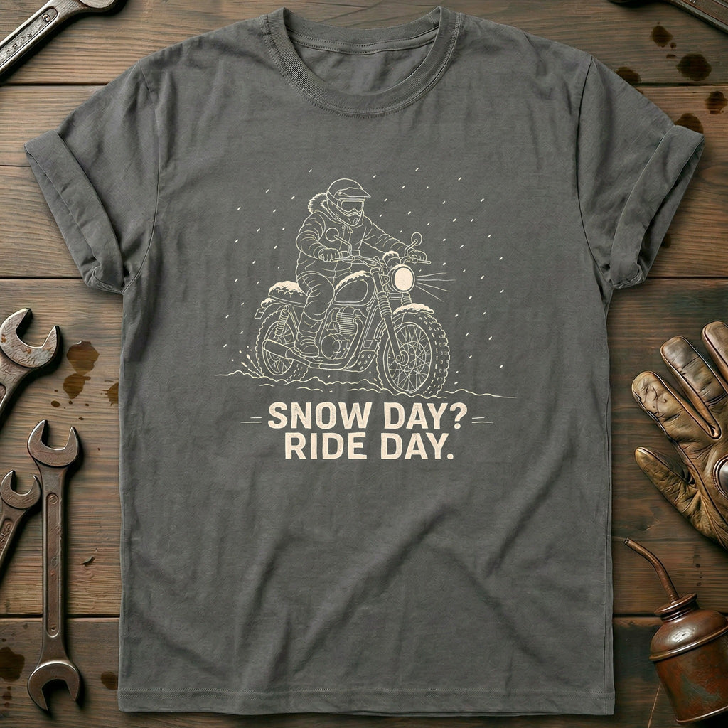 Snow Day Ride Motorcycle T-Shirt US product image 3