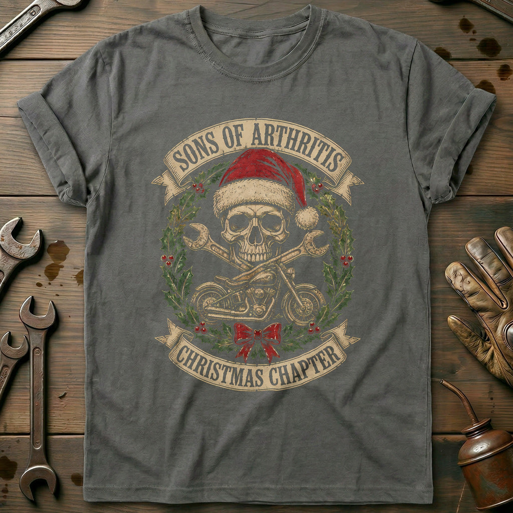 Sons of Arthritis Christmas Chapter Motorcycle T-Shirt AU product image 3