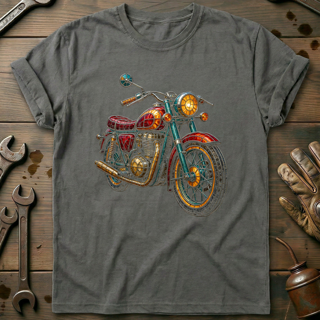 Stained Glass Moto Motorcycle T-Shirt GC product image 4