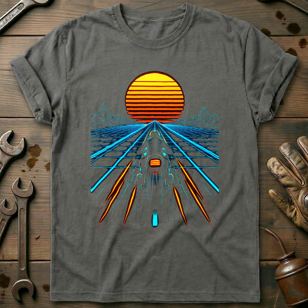 Synthwave Highway Motorcycle T-Shirt GC product image 1