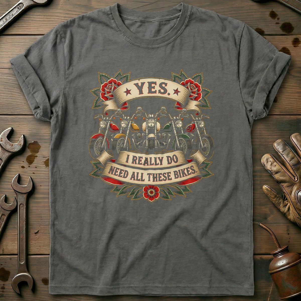 Tattoo Flash Motorcycle T-Shirt product image 3