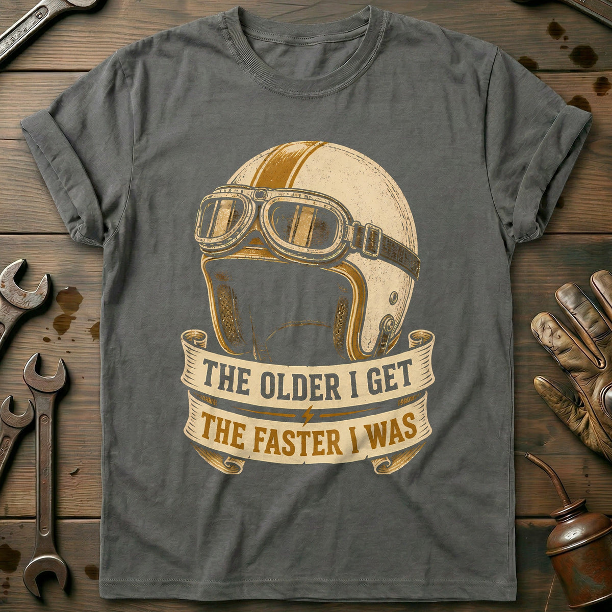 The Older I Get Faster I Was Motorcycle T-Shirt AU product image 3