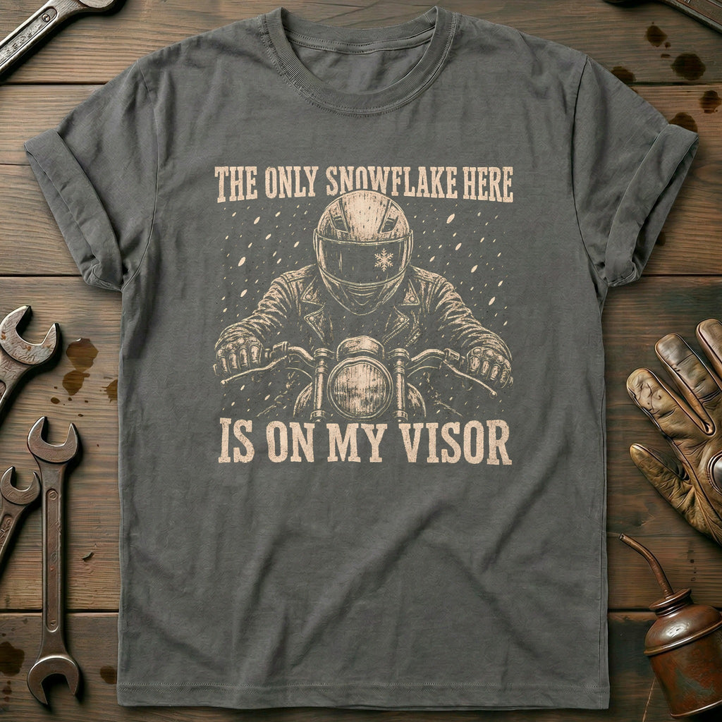 The Only Snowflake Here is on my Visor Motorcycle T-Shirt EU product image 4
