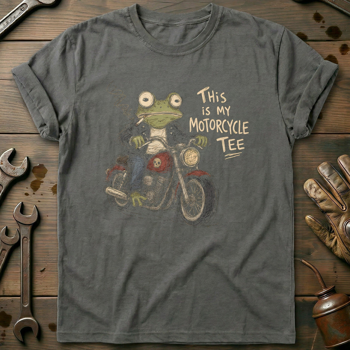 This is my Biker Frog Motorcycle T-Shirt US product image 4