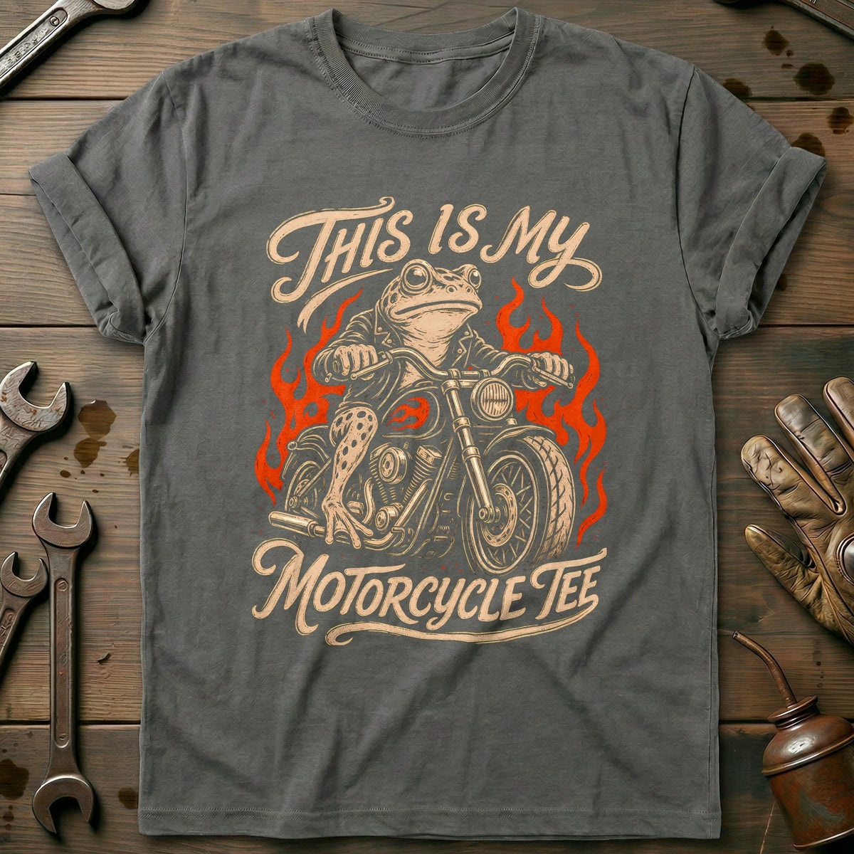 This is my Biker Frog Motorcycle T-Shirt product image 3