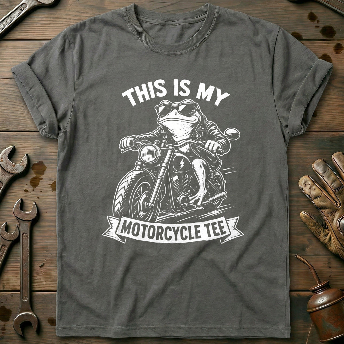 This is my Biker Frog 32 Motorcycle T-Shirt product image 3