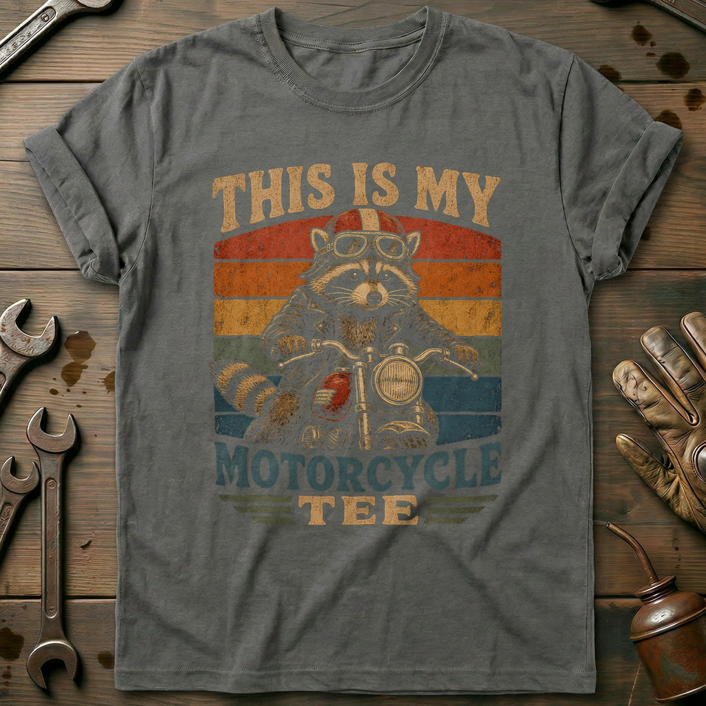 This is my Biker Raccoon Vintage Motorcycle T-Shirt US product image 3