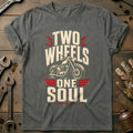 Two Wheels One Soul Motorcycle T-Shirt product image 1