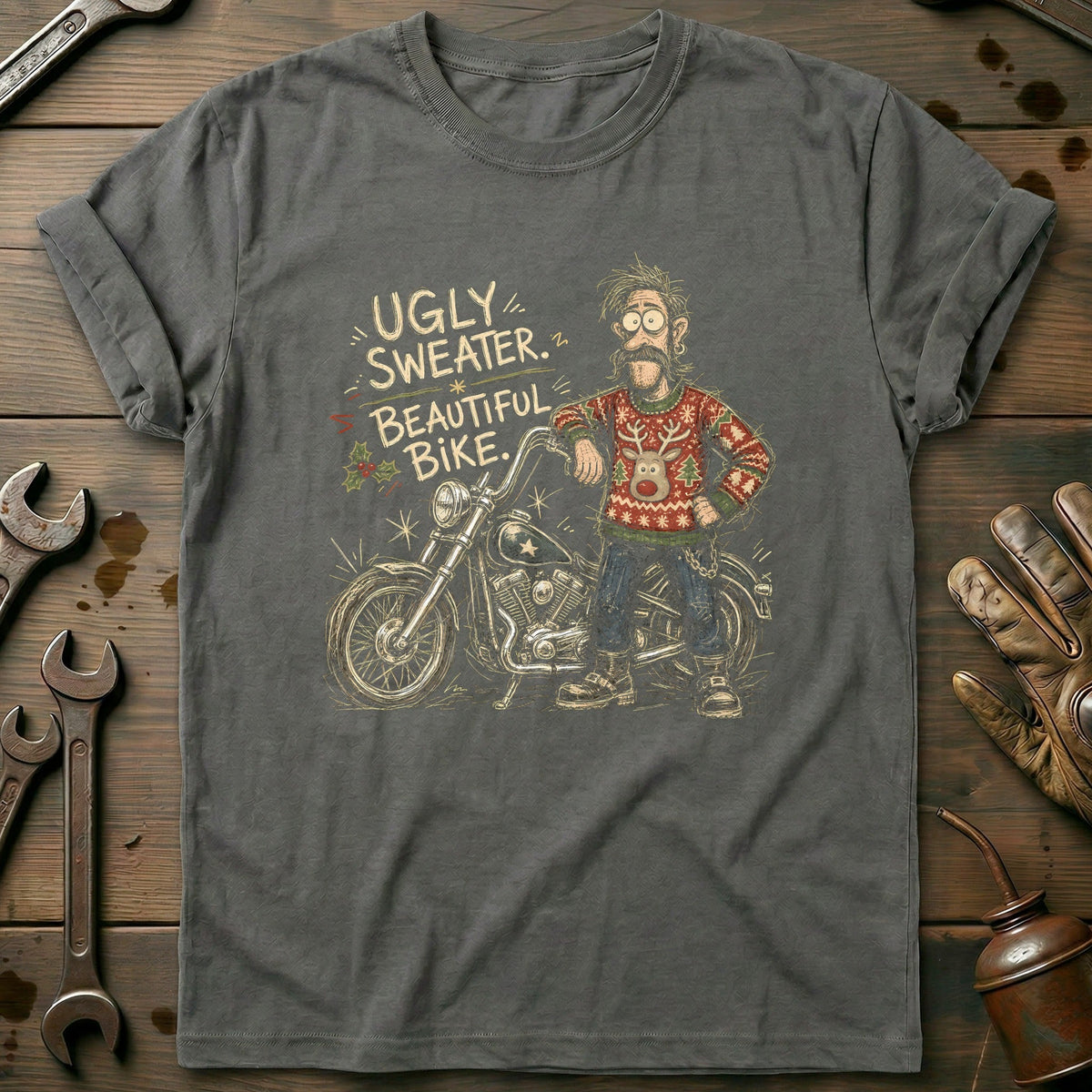 Ugly Sweater Beautiful Bike Motorcycle T-Shirt AU product image 3