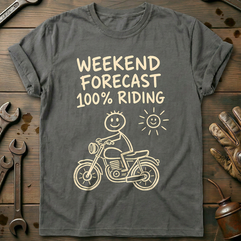 Weekend Forecast Motorcycle T-Shirt product image 3