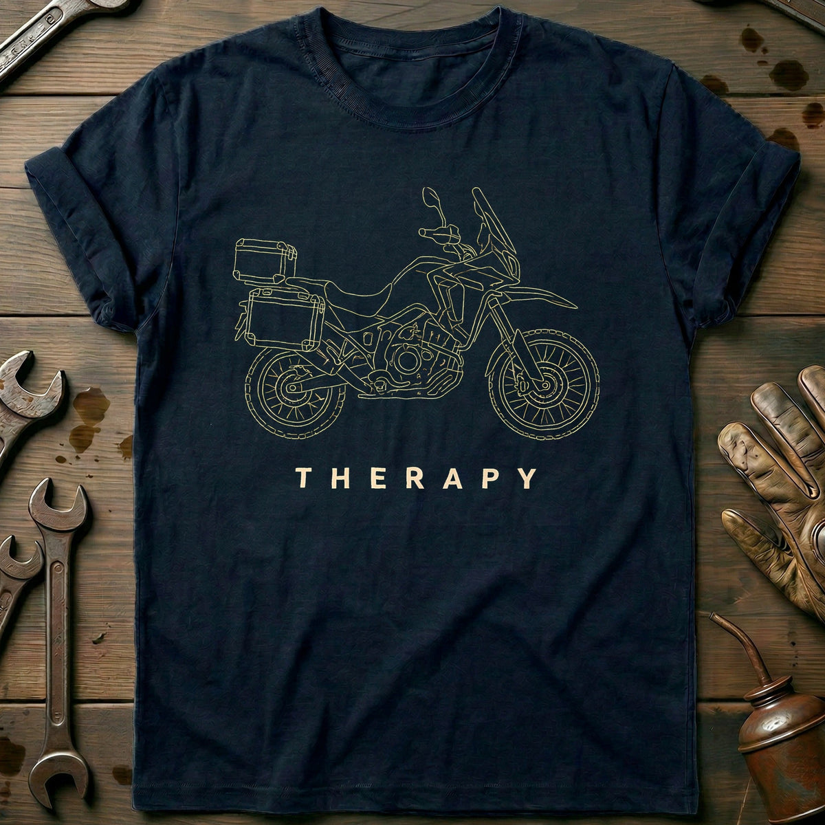 Adventure Therapy Motorcycle T-Shirt product image 1