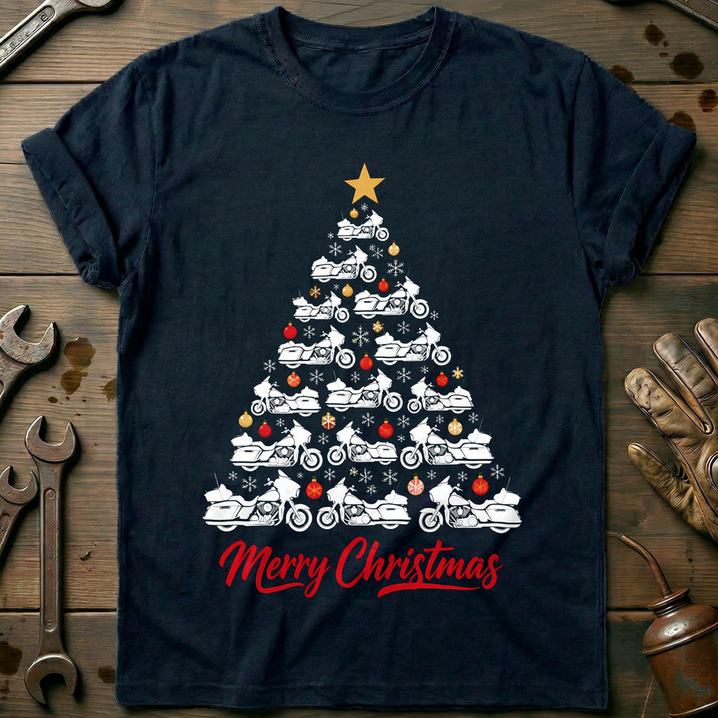 Bagger Christmas Tree Motorcycle T-Shirt product image 1