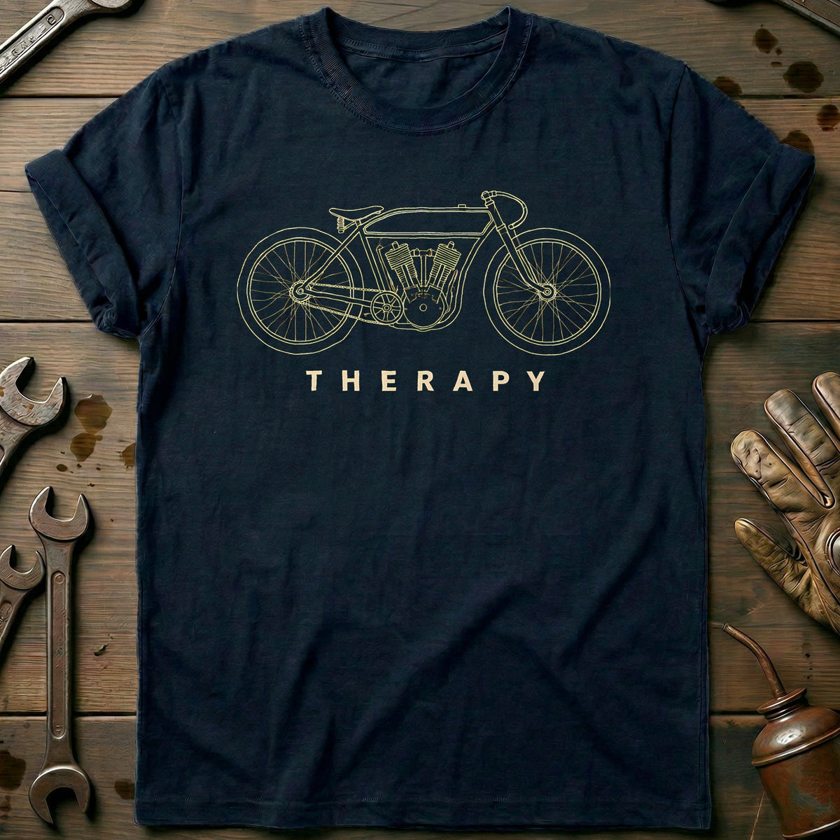 Board Track Racer Therapy Motorcycle T-Shirt EU product image 2