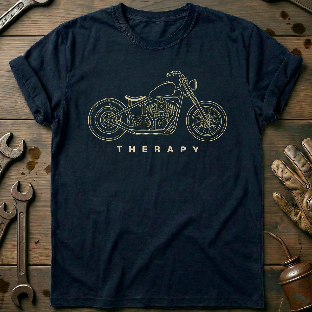 Bobber Therapy Motorcycle T-Shirt AU product image 2
