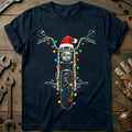 Chopper Christmas Lights Motorcycle T-Shirt EU product image 1