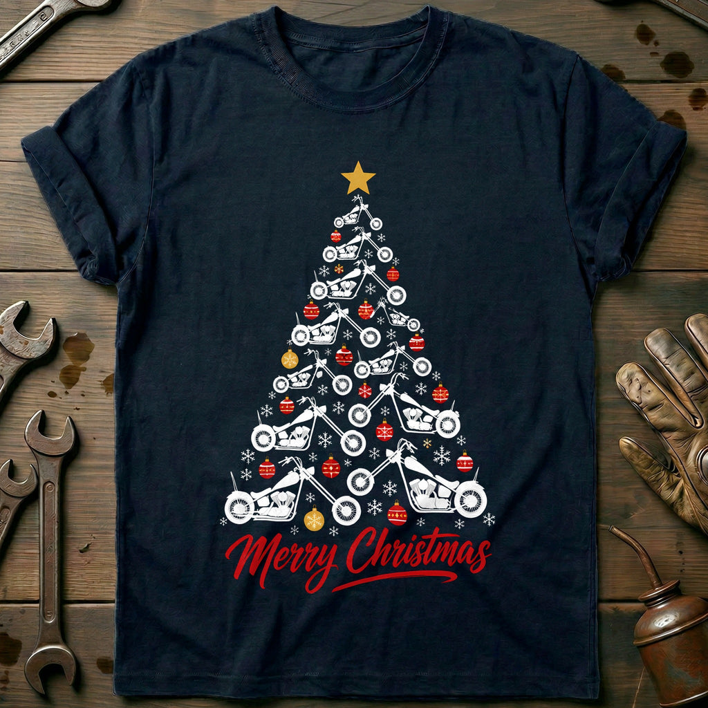 Chopper Christmas Tree Motorcycle T-Shirt product image 2