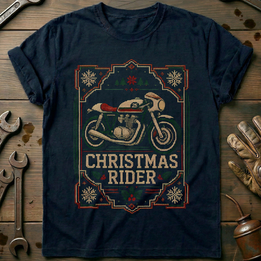 Christmas Rider Cafe Racer Sweater Motorcycle T-Shirt product image 1