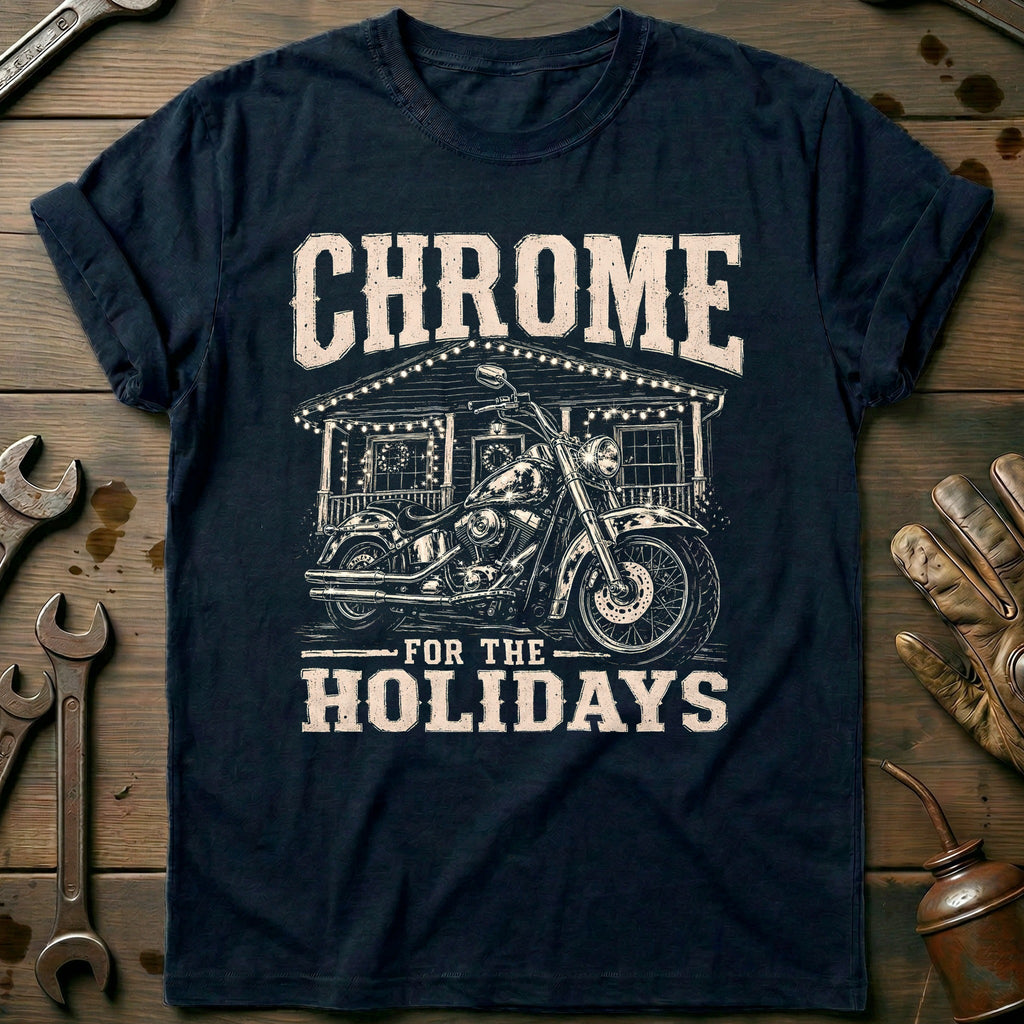 Chrome for the Holidays Motorcycle T-Shirt GC product image 2