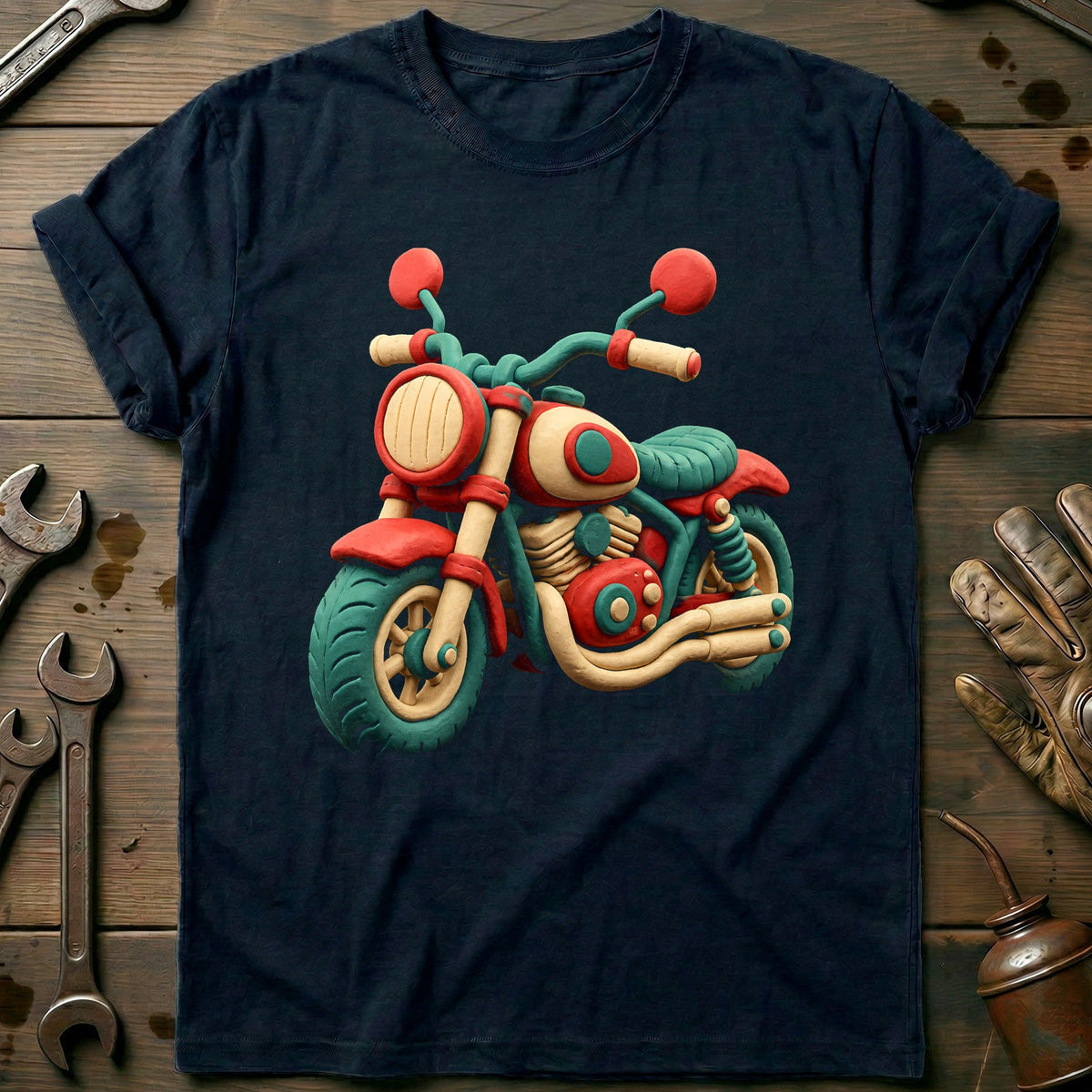 Claymation Moto Motorcycle T-Shirt GC product image 2