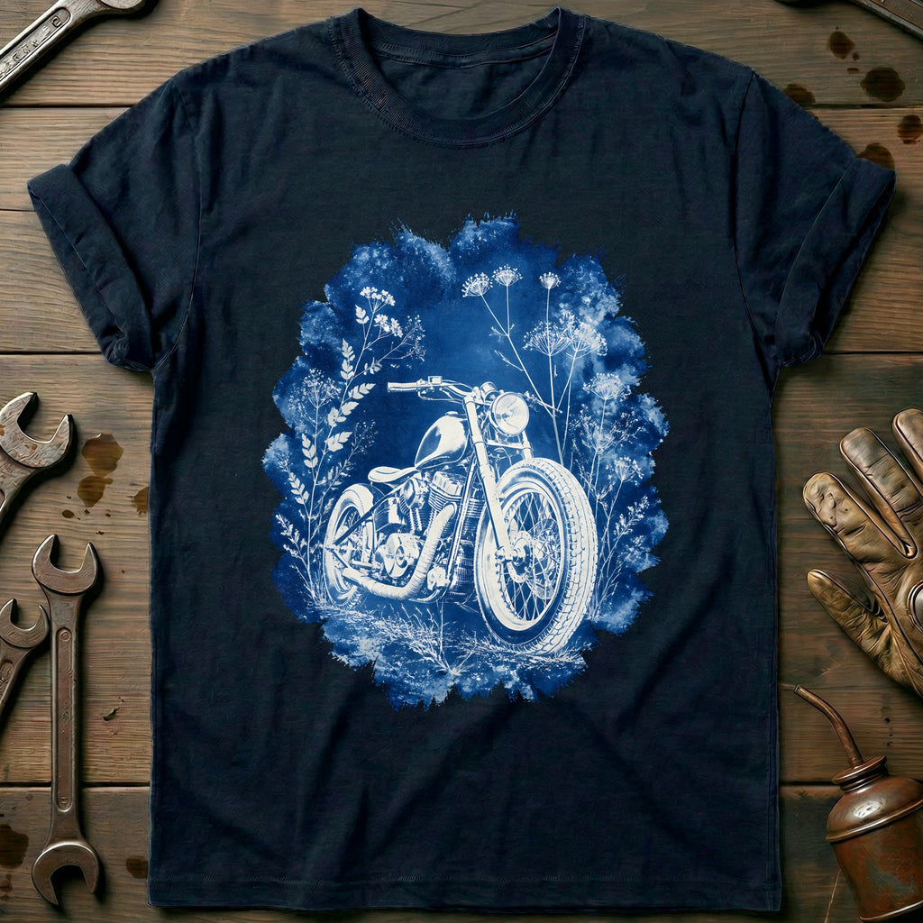 Cyanotype Moto Motorcycle T-Shirt AU product image 1