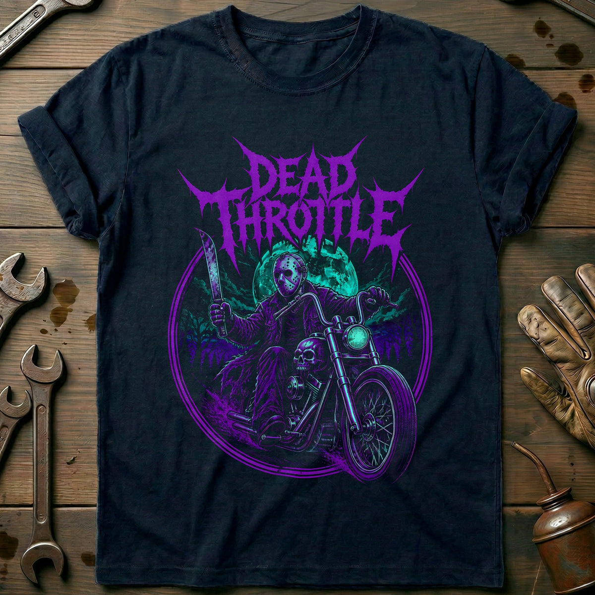 Dead Throttle Motorcycle T-Shirt GC product image 2