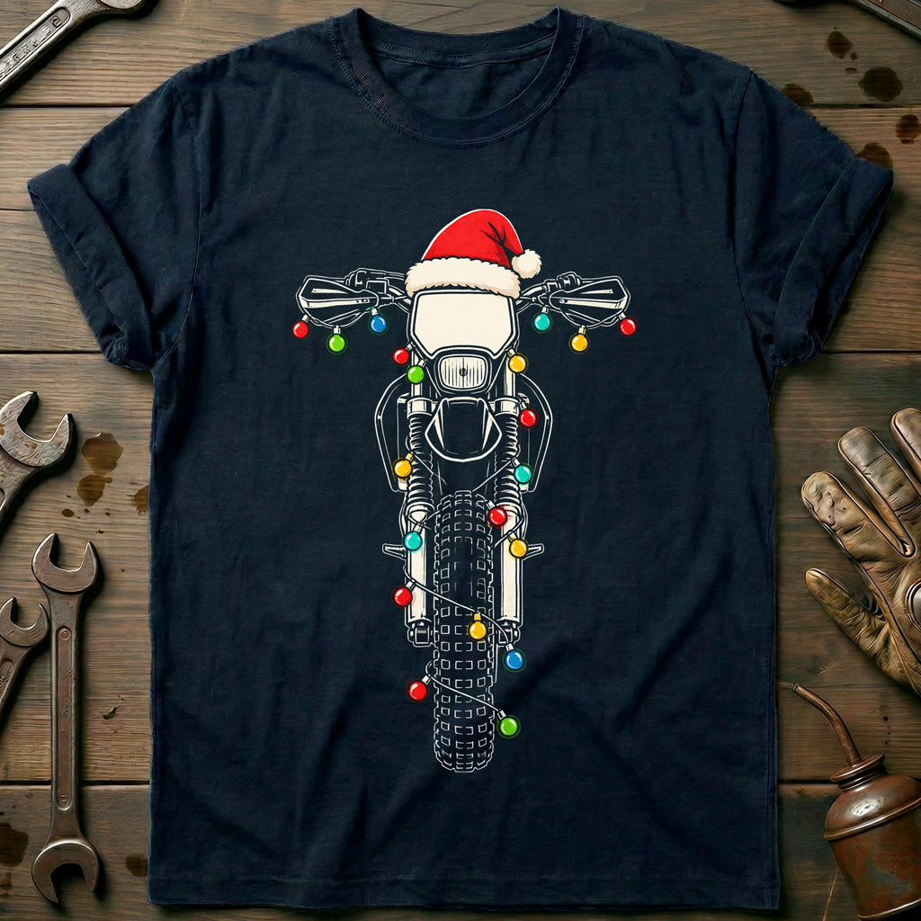 Dirtbike Christmas Lights Motorcycle T-Shirt US product image 2