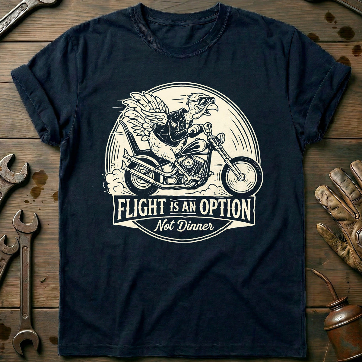 Flight is an Option Not Dinner Motorcycle T-Shirt product image 2
