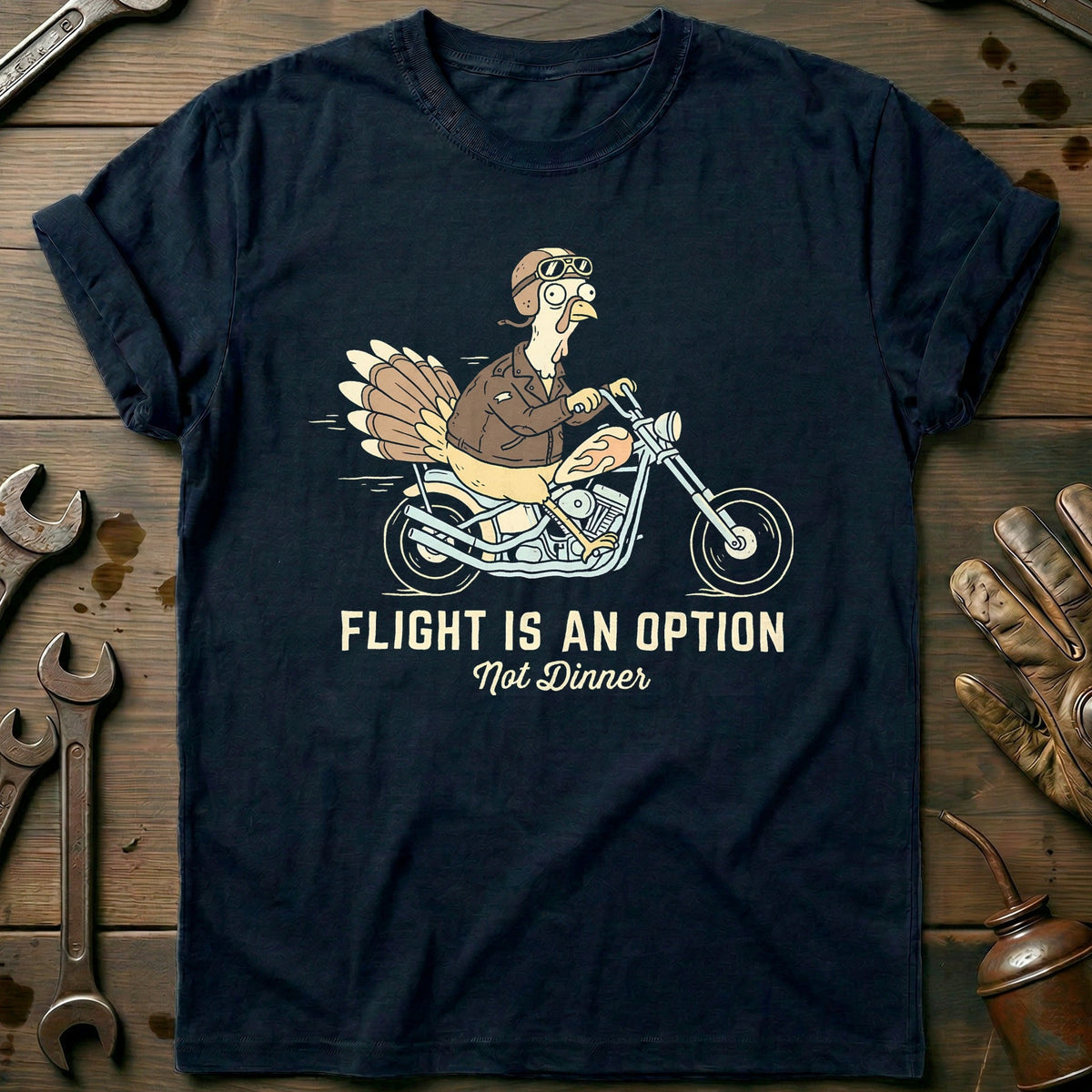 Flight is an Option Not Dinner Motorcycle T-Shirt product image 1