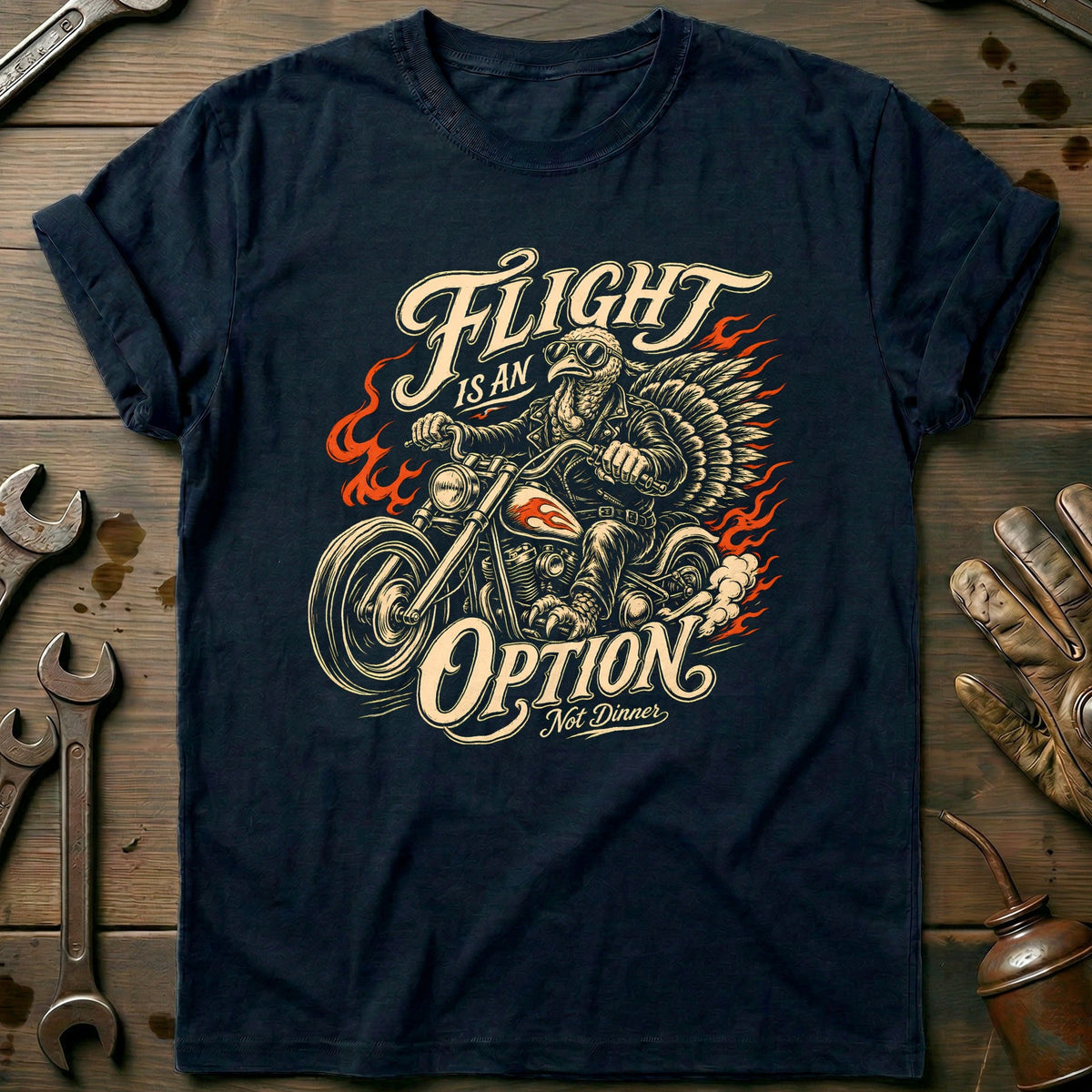 Flight is an Option Not Dinner Motorcycle T-Shirt EU product image 2