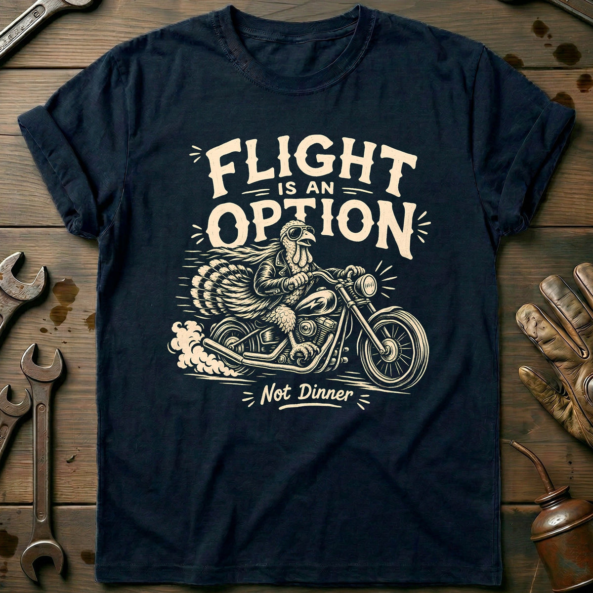 Flight is an Option Not Dinner Motorcycle T-Shirt product image 2