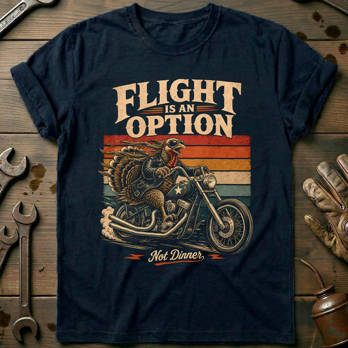 Flight is an Option Not Dinner Motorcycle T-Shirt EU product image 1