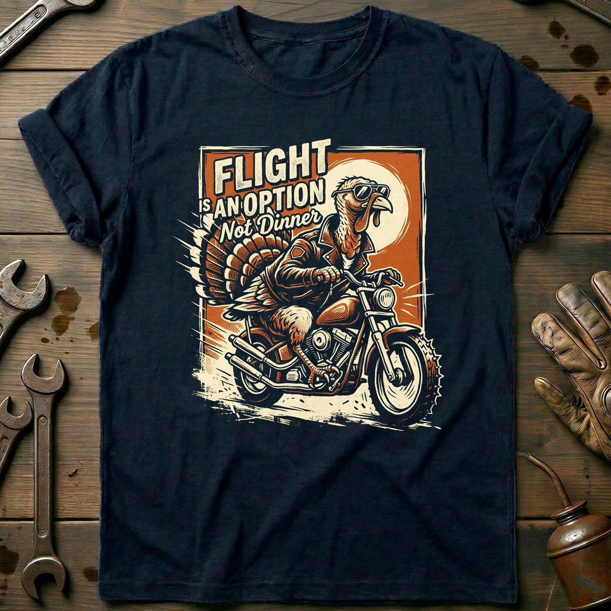 Flight is an Option Not Dinner Motorcycle T-Shirt AU product image 2