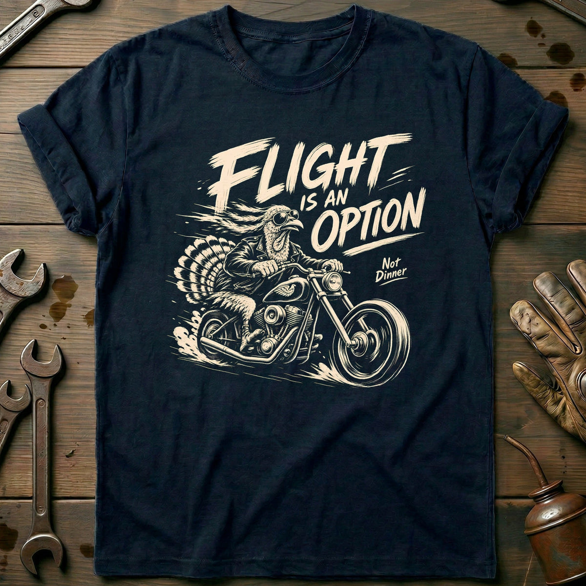 Flight is an Option Not Dinner Motorcycle T-Shirt product image 2
